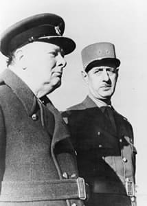 Charles de Gaulle mit Winston Churchill im 2. Weltkrieg